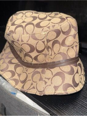 Coach Brown Patterned Bucket Hat